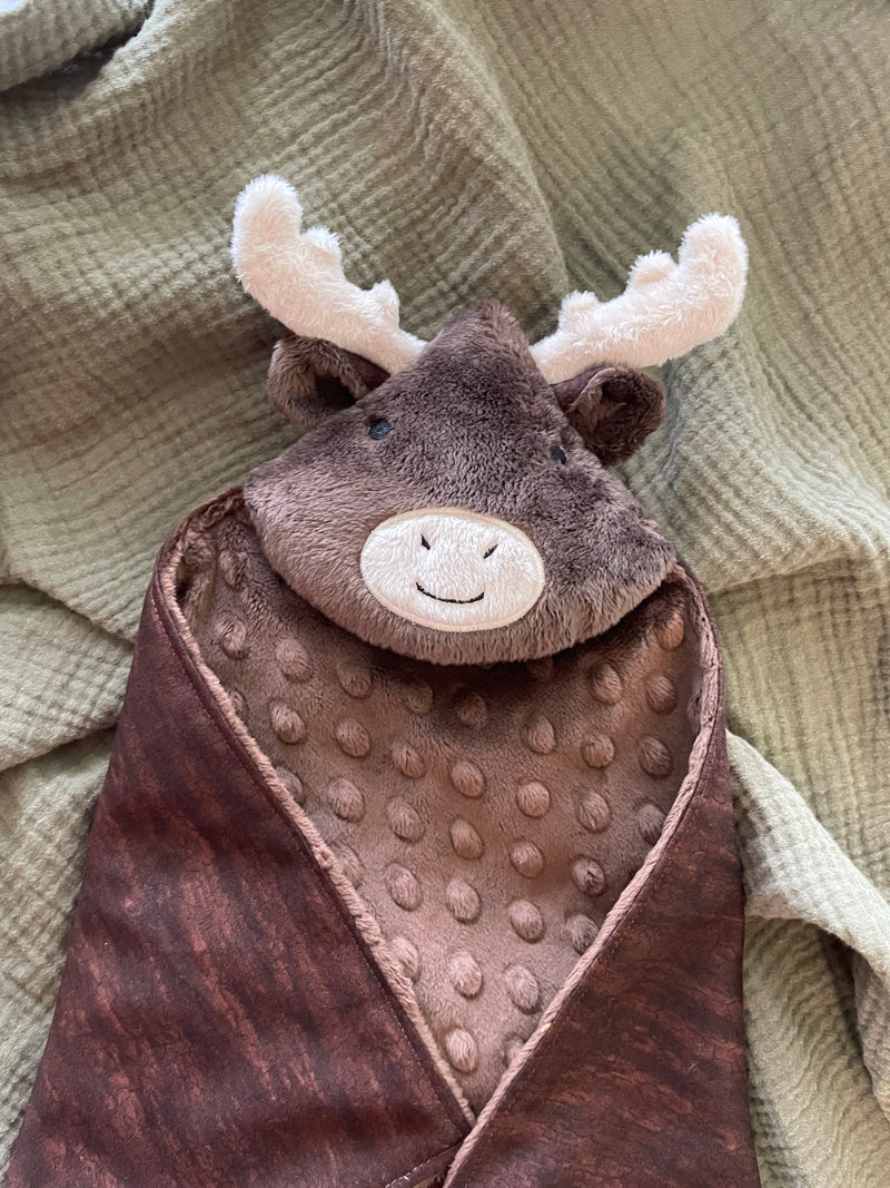 Handmade Moose Lovey – Soft Baby Comforter