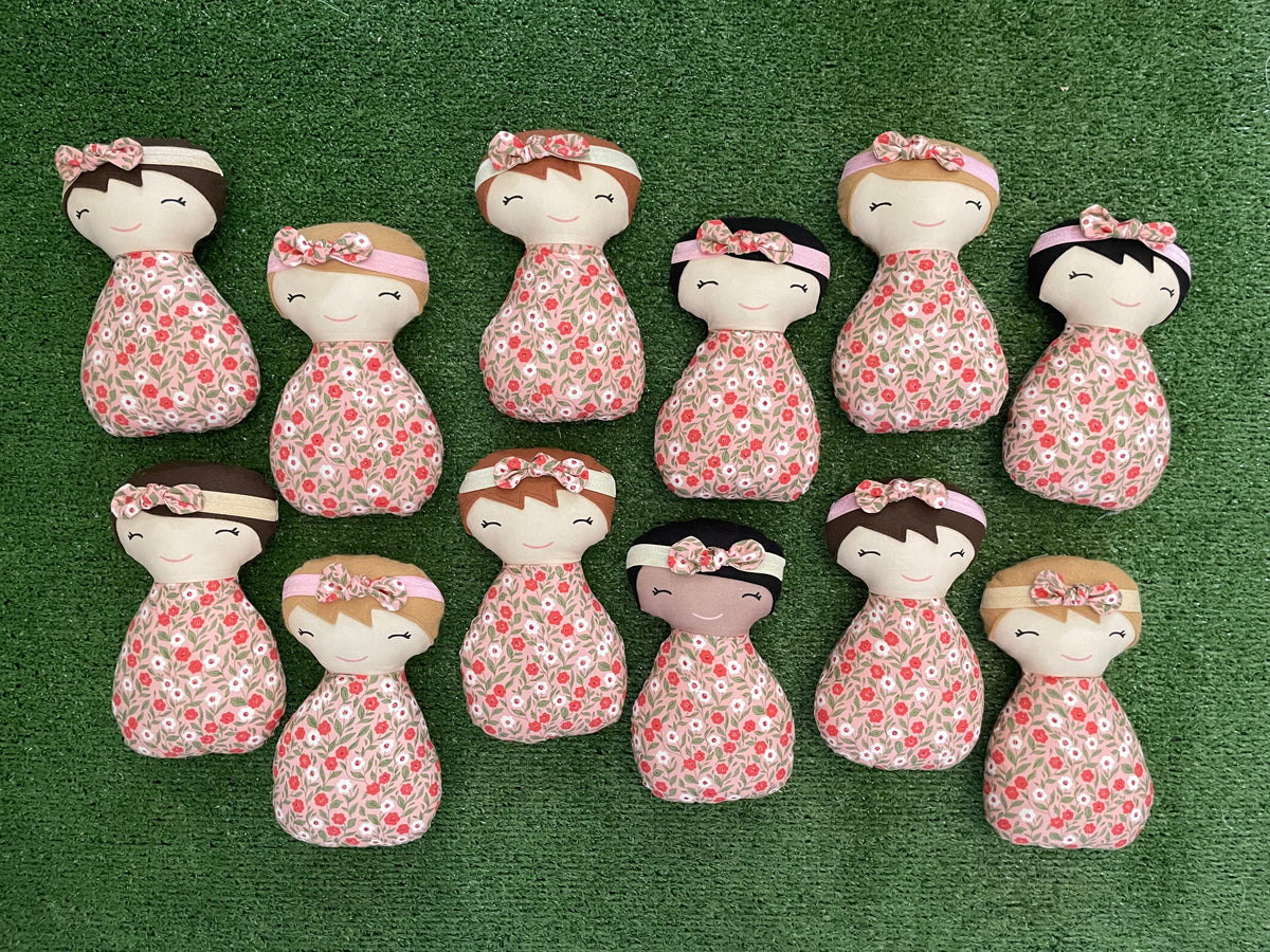 Coral color - Floral Doll