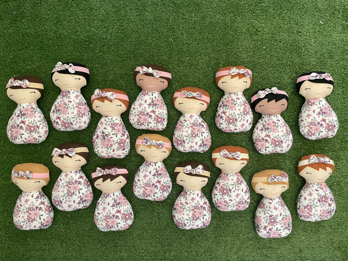 White & Lavender Floral Dolls